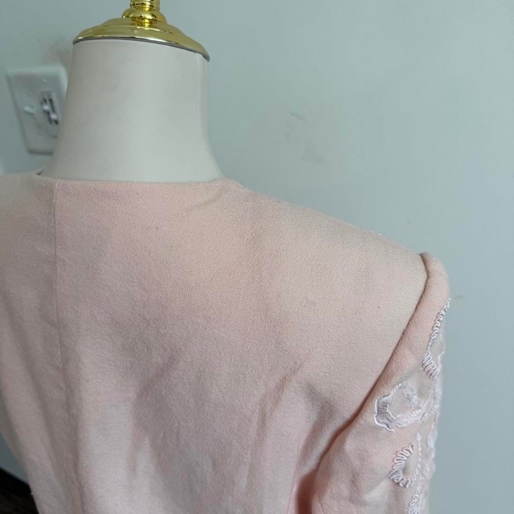 Vintage John Meyer Pink Embroidered Jacket & Scarf Set | Size 16 - Picture 7 of 8